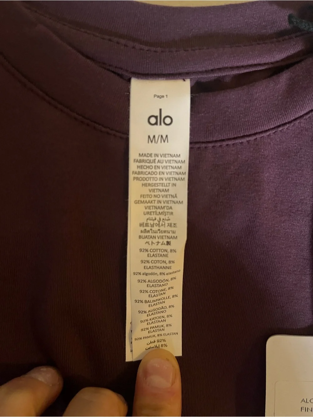 ALO Yoga Short Sleeve Crewneck Tee in Deep Plum